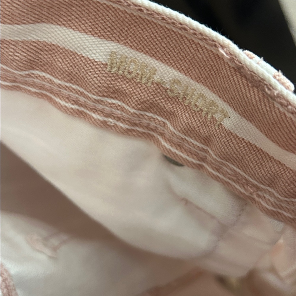 American Eagle Pink Striped Denim Mom Short shorts cotton comfortable jeans 18 - Picture 7 of 8